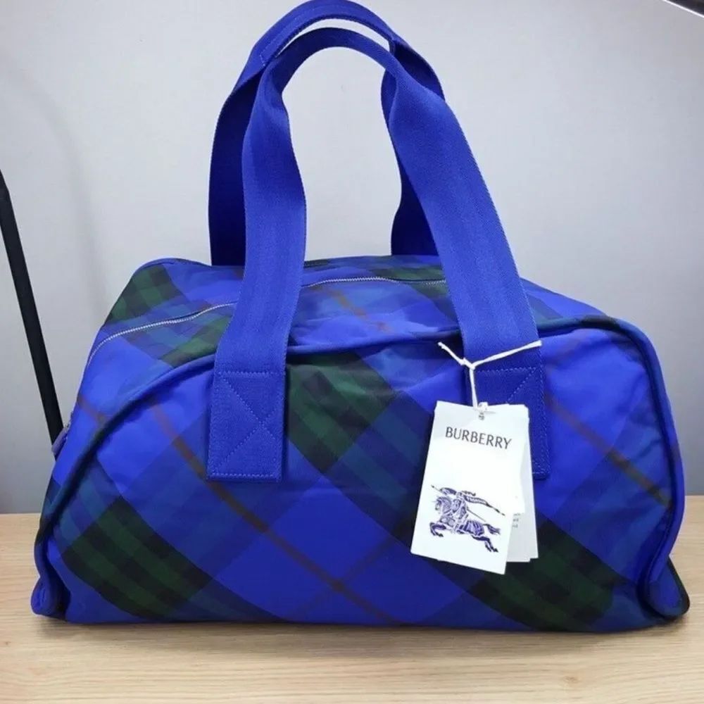 Burberry unisex check nova logo monogram Jacquard shield duffle bag NEW